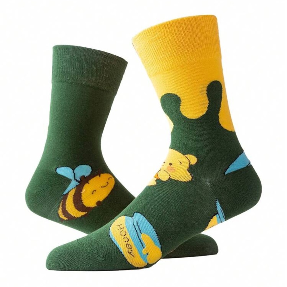 •Baby Pooh Bear• Graphic Unisex Mismatch Honey Bee Crew Socks 3 for $21 - Picture 2 of 2